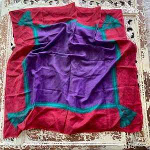 Purple and Red Women's Fashion Scarf with Teal Accents